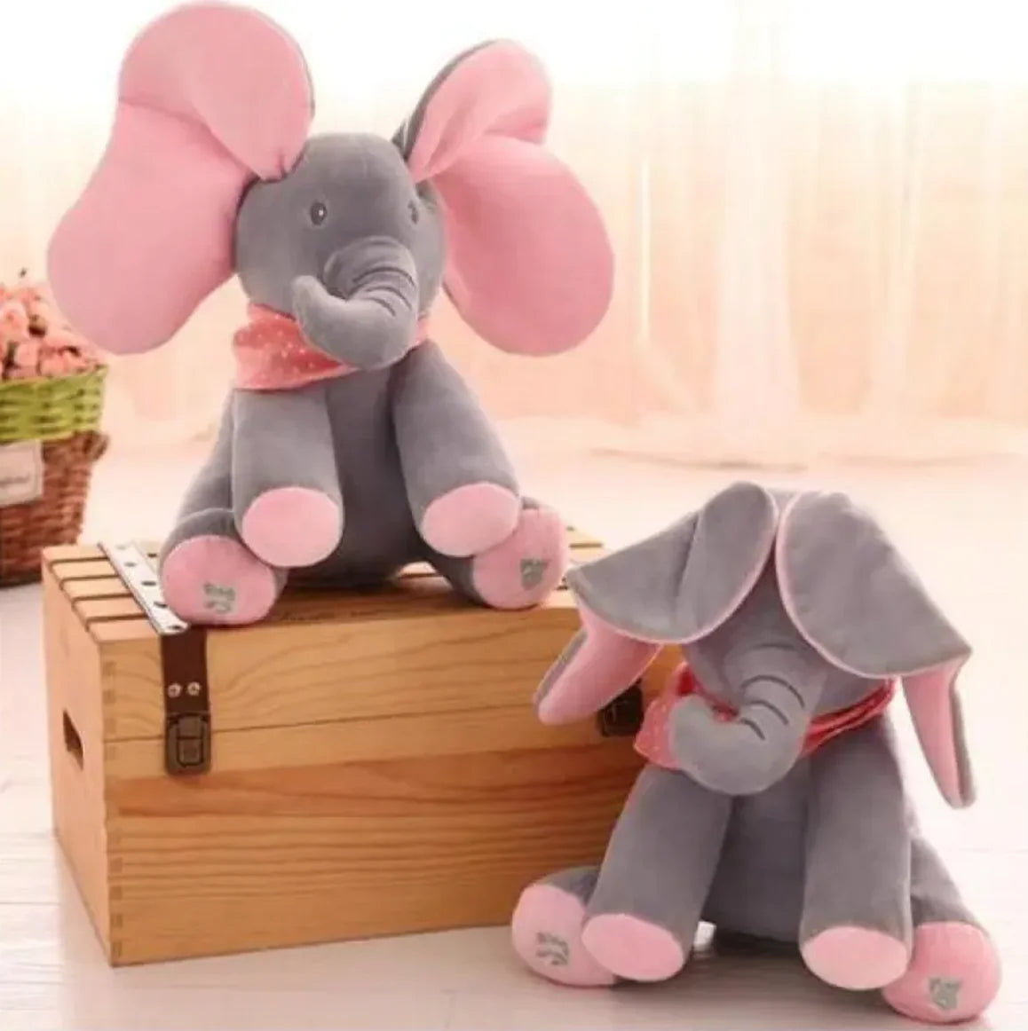 Interactive Peek-A-Boo Elephant Plush Toy