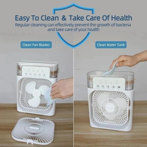 Portable Mini Air Cooler | 7-Color LED | Personal Cooling Fan